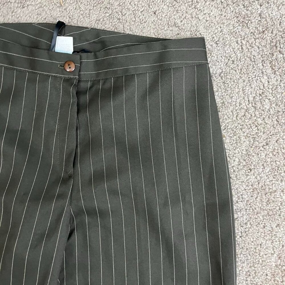 American Vintage Dark Green Pinstripe Trousers - Picture 3 of 8